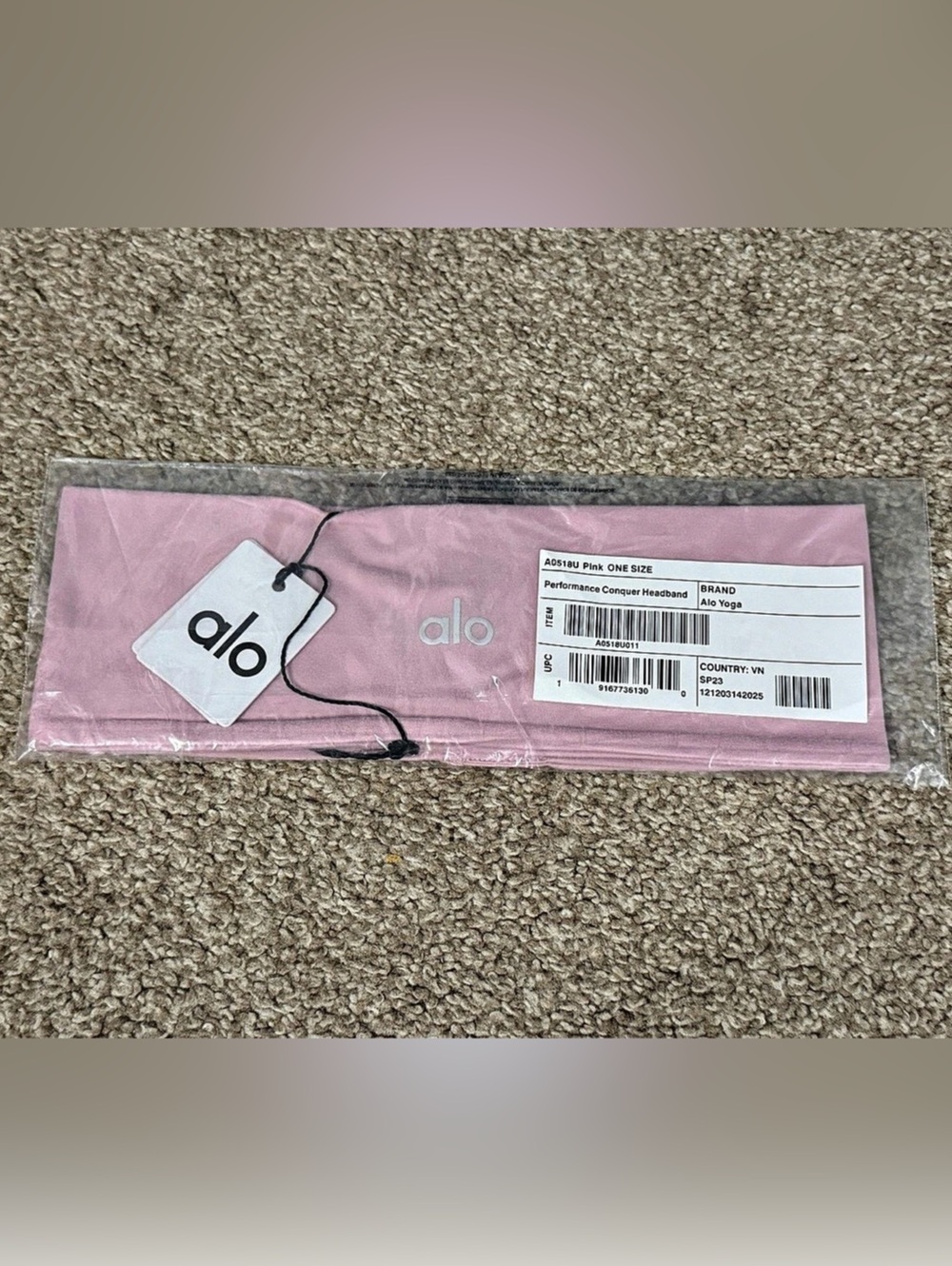 Alo Yoga Performance Conquer Headband Pink NWT